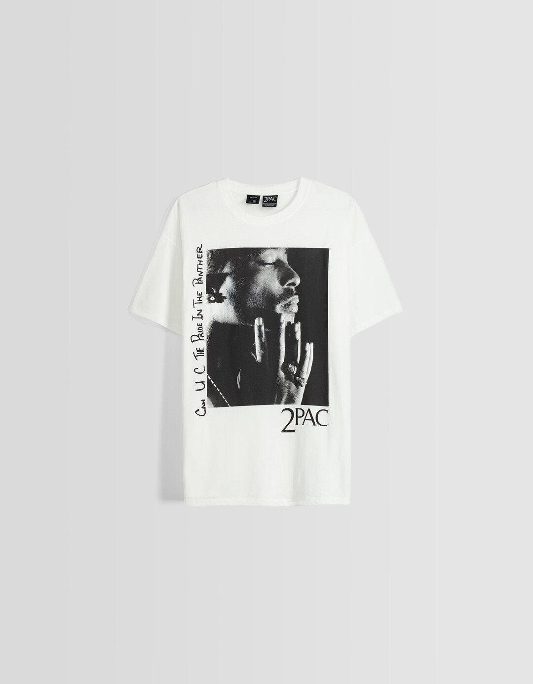 Oversized T-shirt met Tupac-print en korte mouw