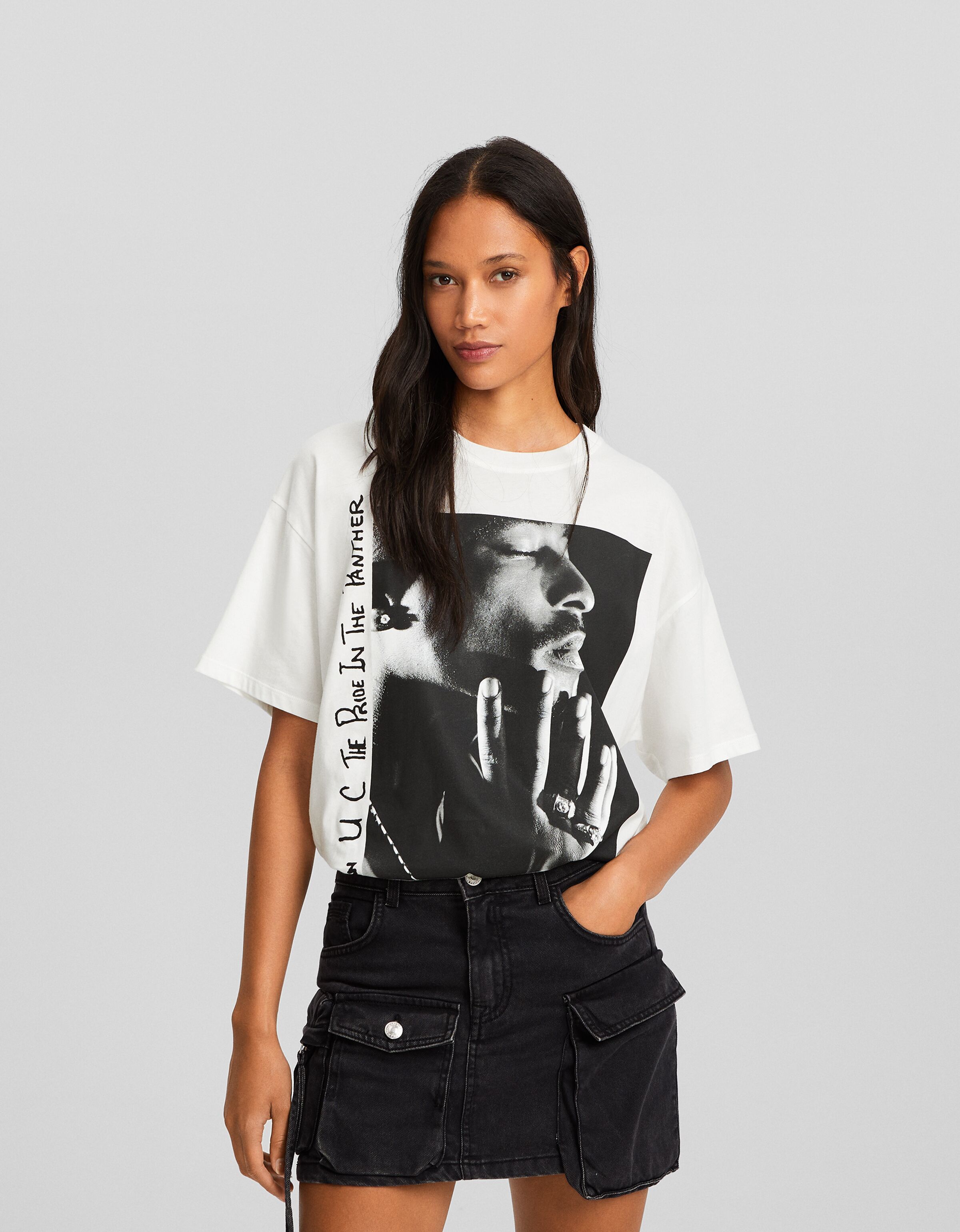 Tupac print oversize short sleeve T-shirt - Women | Bershka