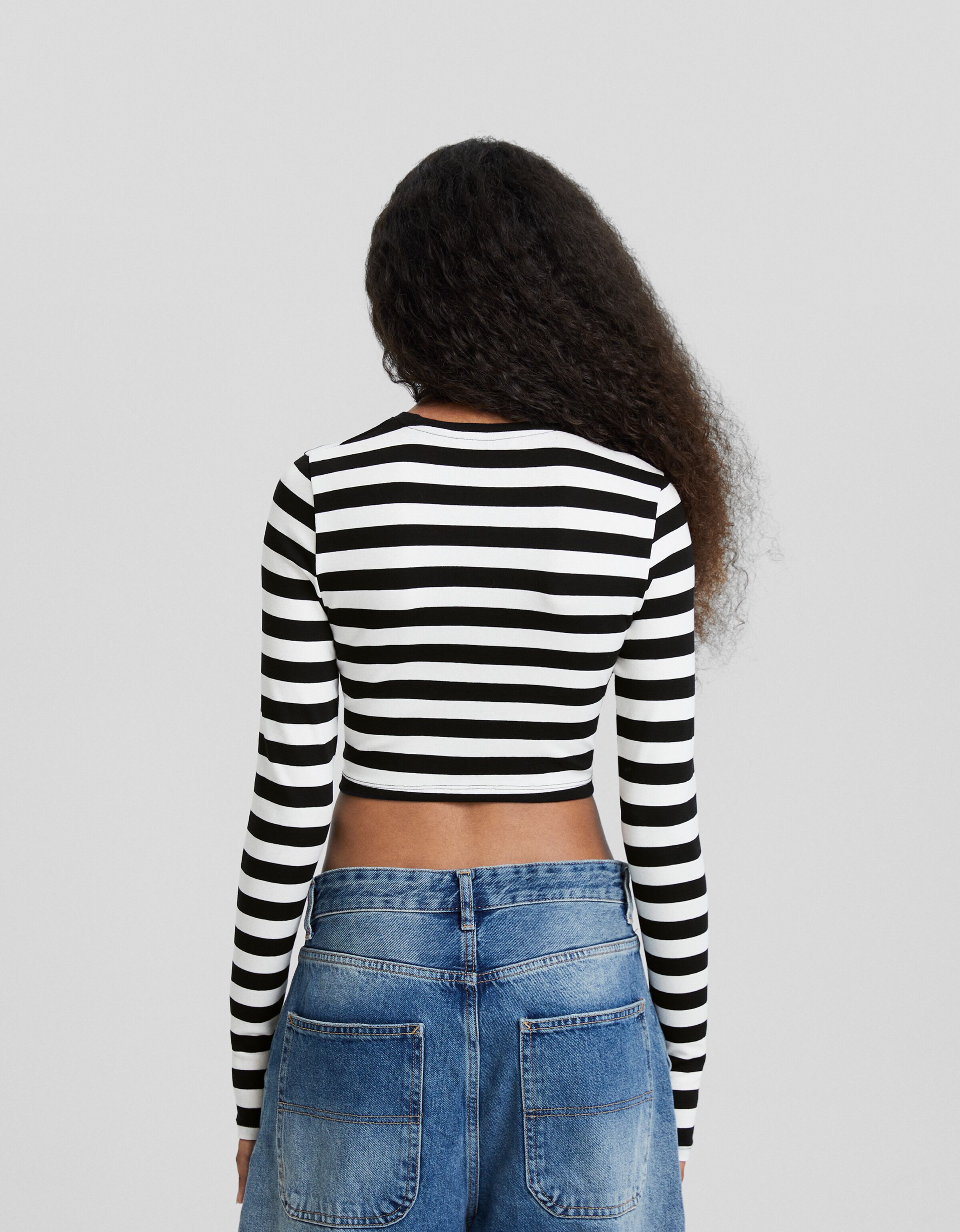 Top rayas online bershka