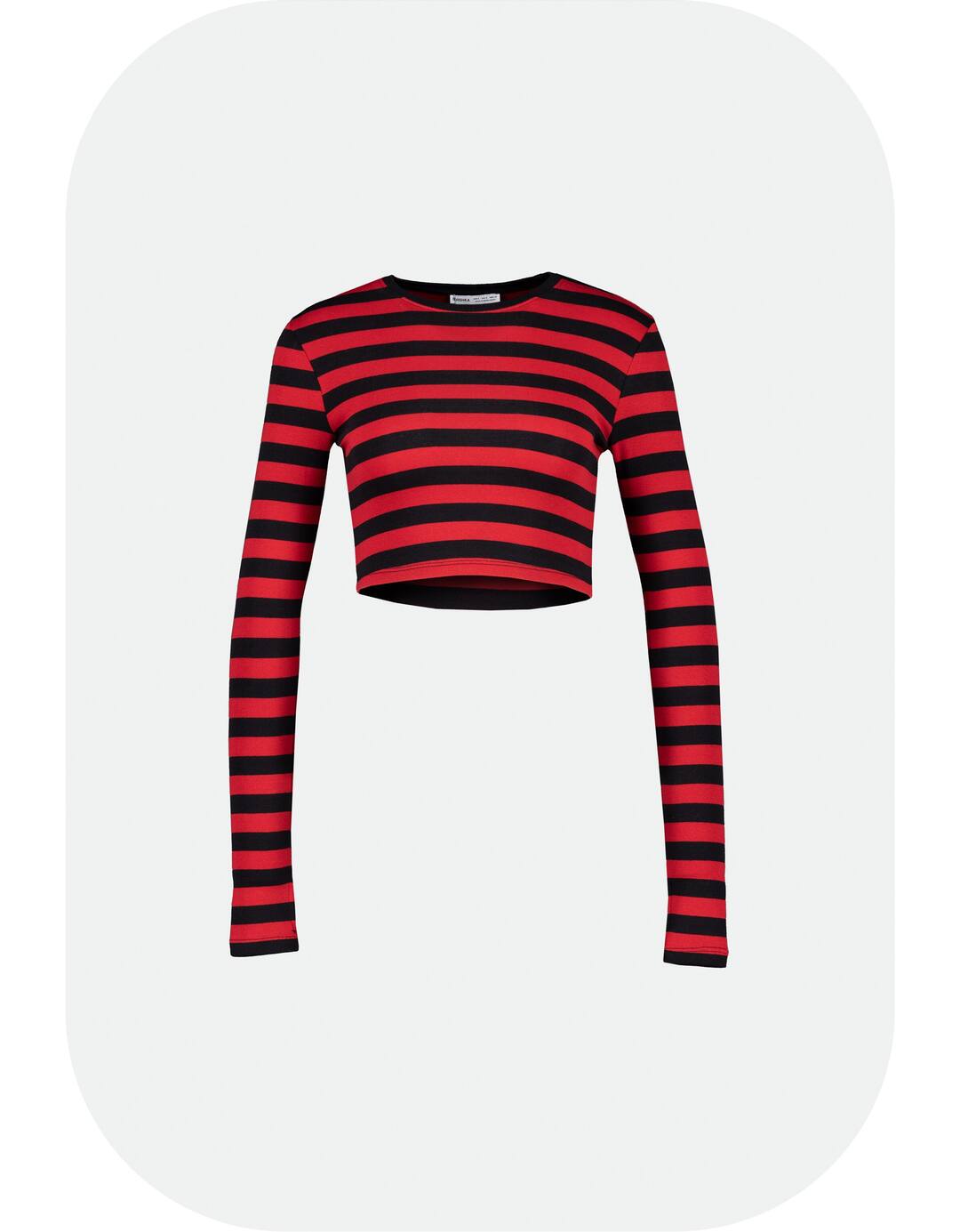 Long sleeve striped T-shirt