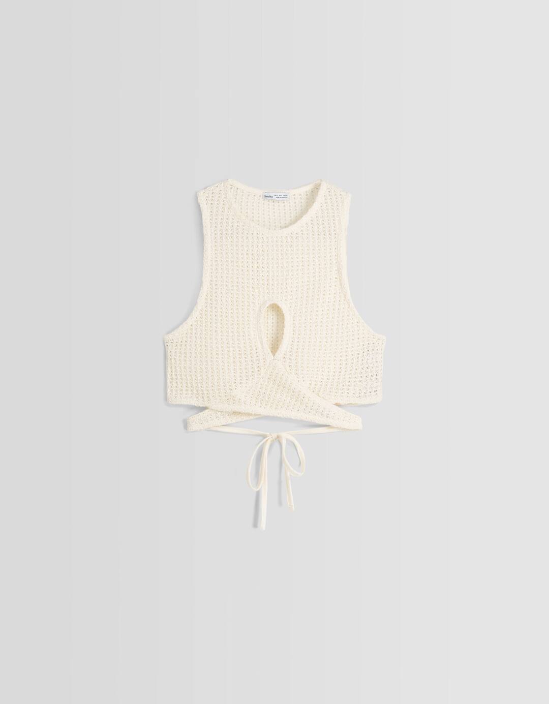 Cut-out rustic halter top