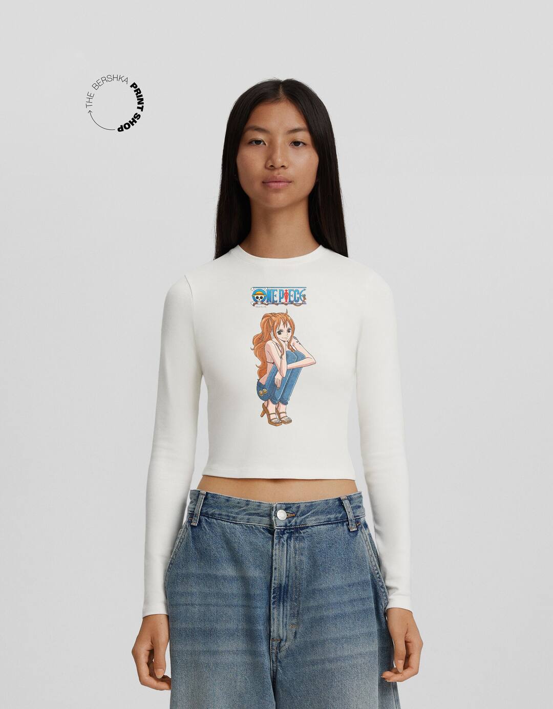 One Piece print long sleeve T-shirt