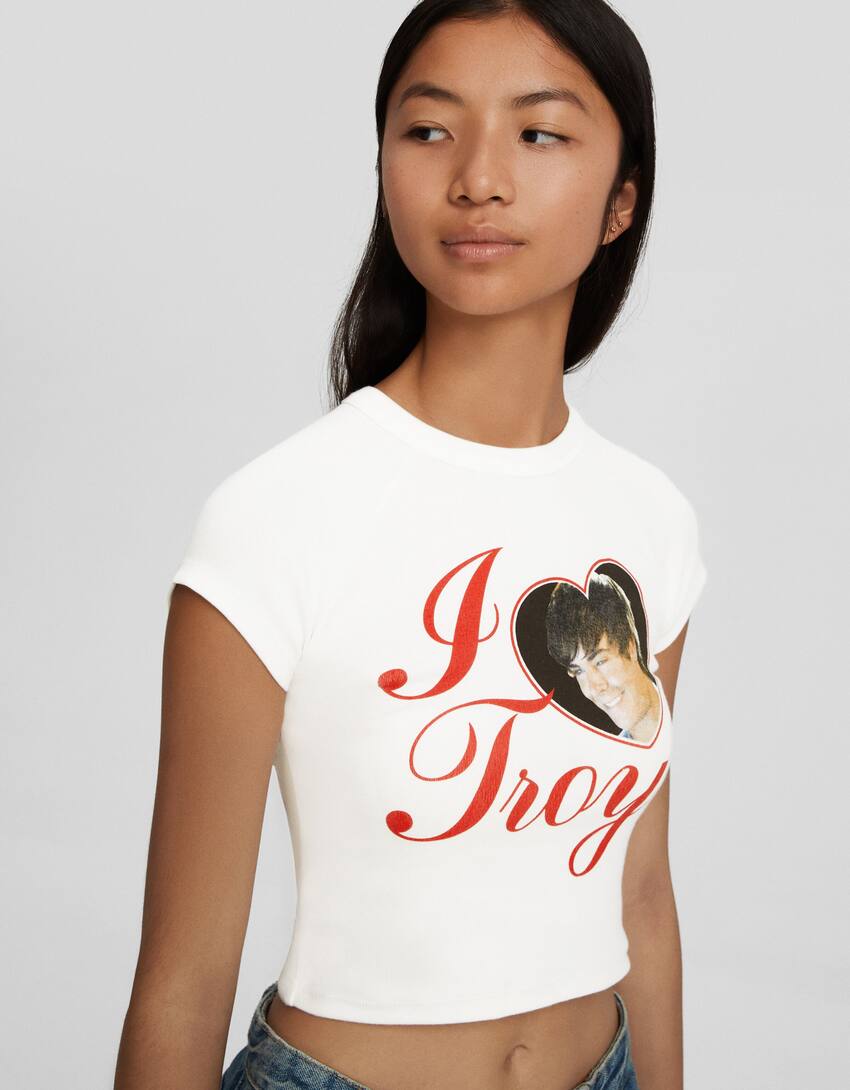 Short sleeve High School Musical print T-shirt-Off white-2