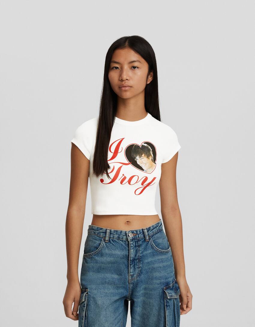 Short sleeve High School Musical print T-shirt-Off white-0