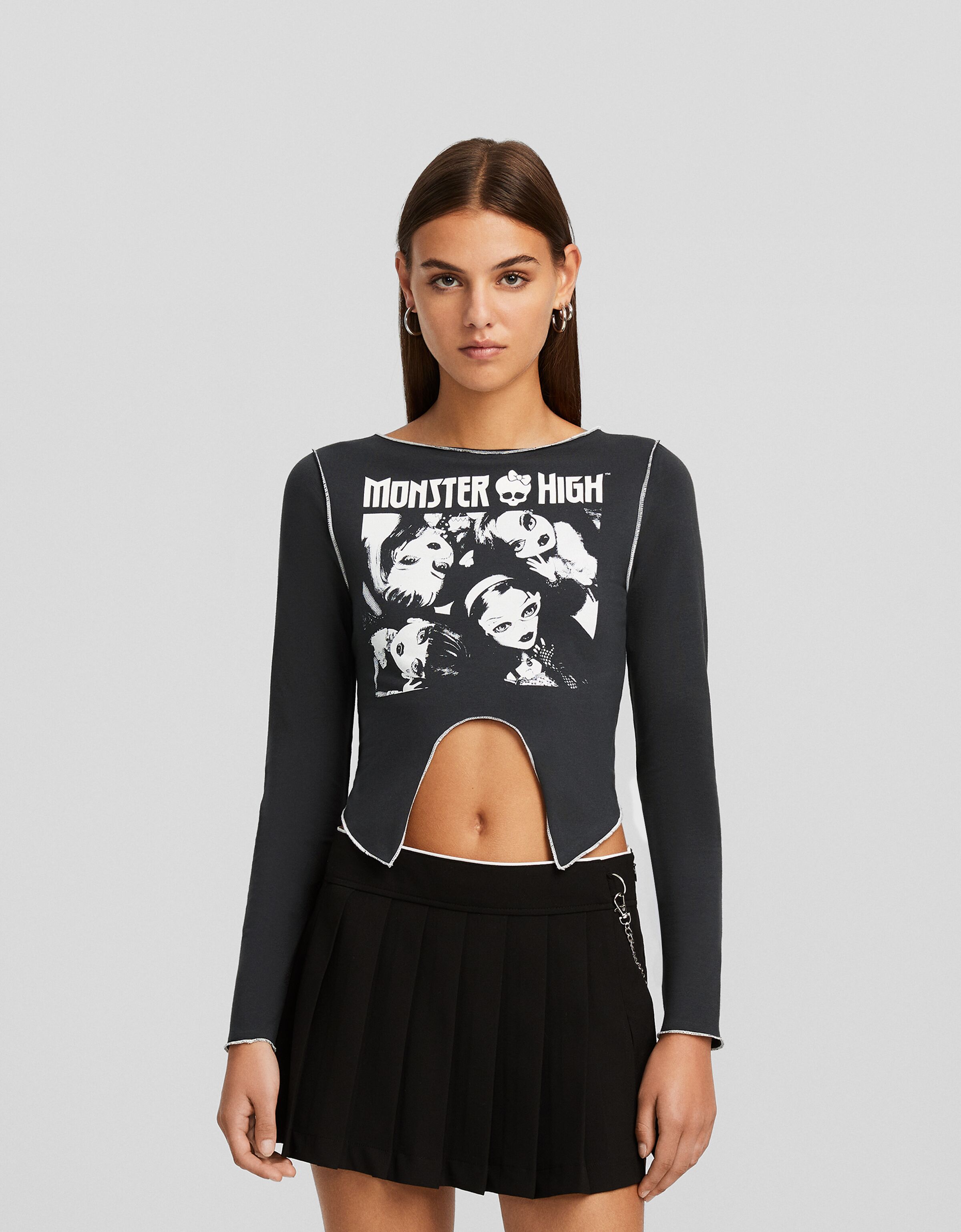 Monster High printed long sleeve T shirt Women Bershka