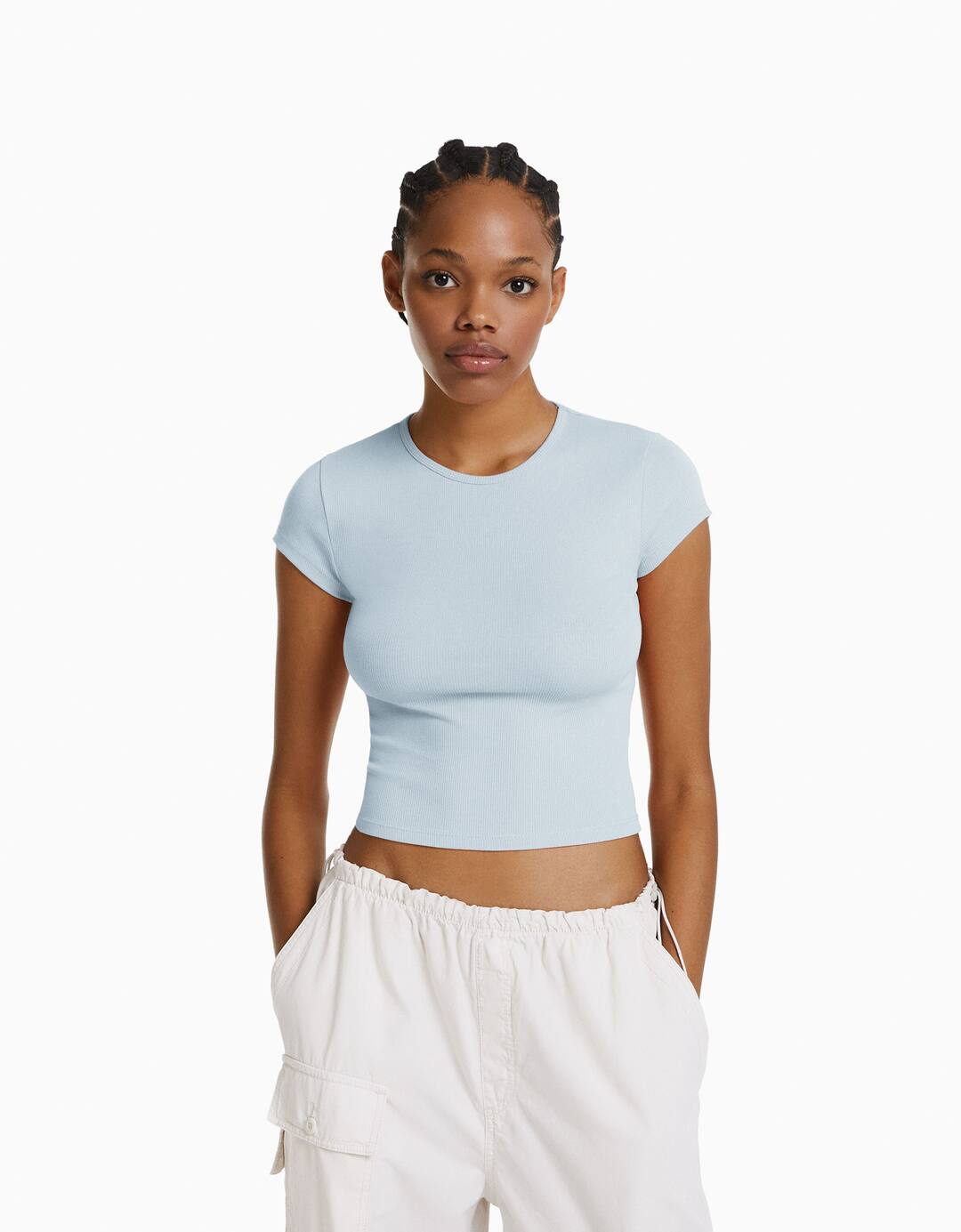 Ribbed short sleeve T-shirt