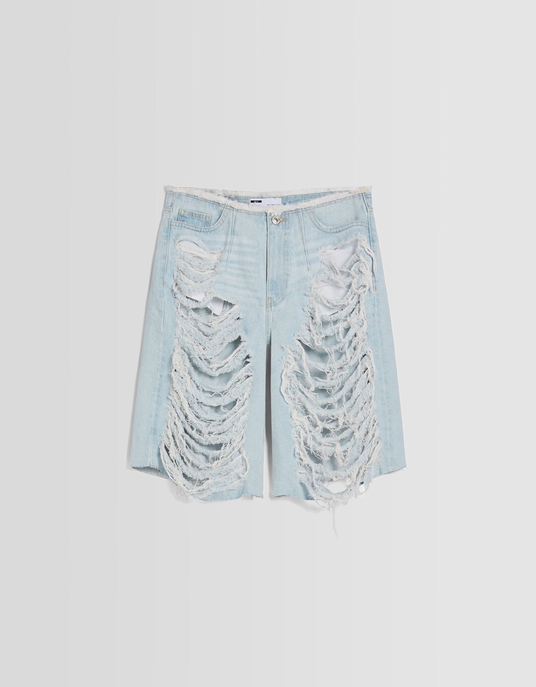 Jeans-Bermudashorts mit Rissen