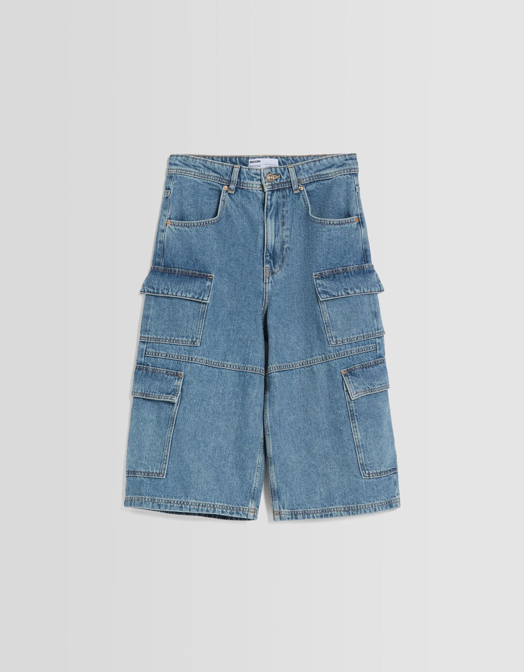 Jeans-Bermudashorts im Cargo-Baggy-Stil