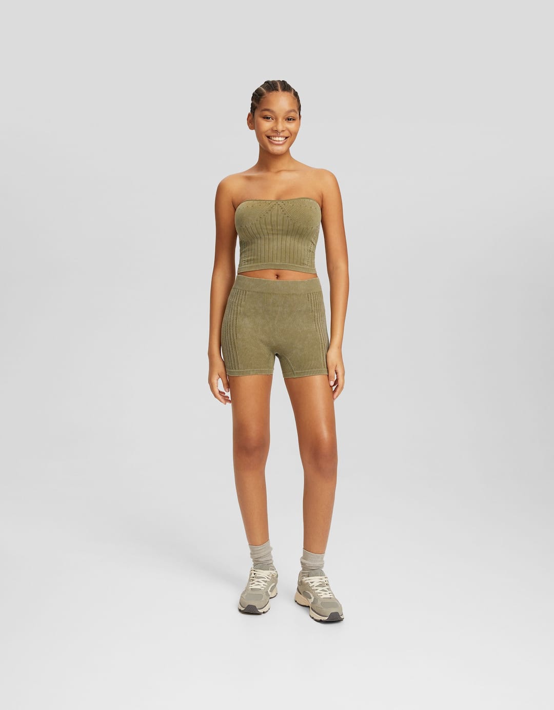 Faded seamless cycling shorts