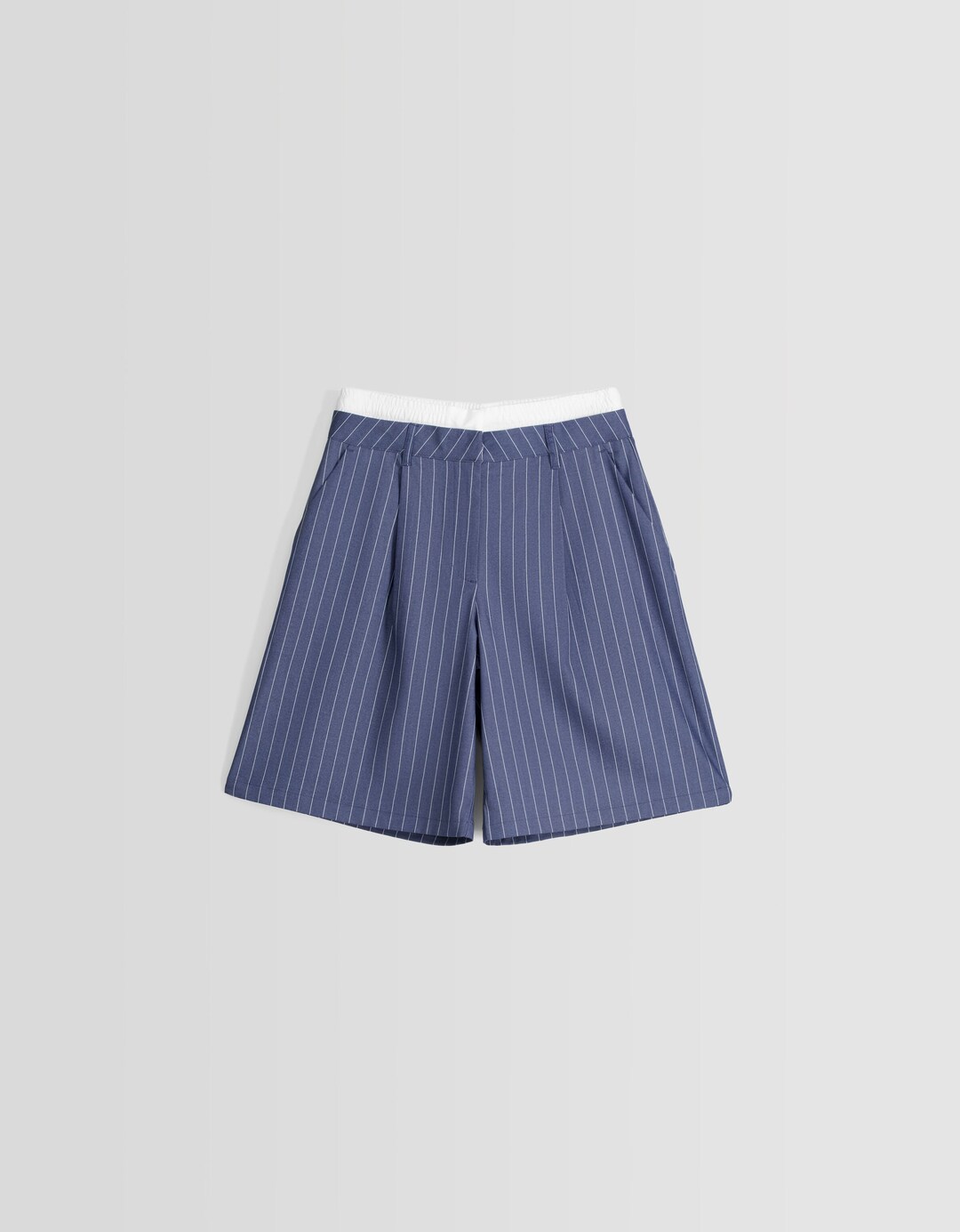 Tailored striped Bermuda shorts with underwear