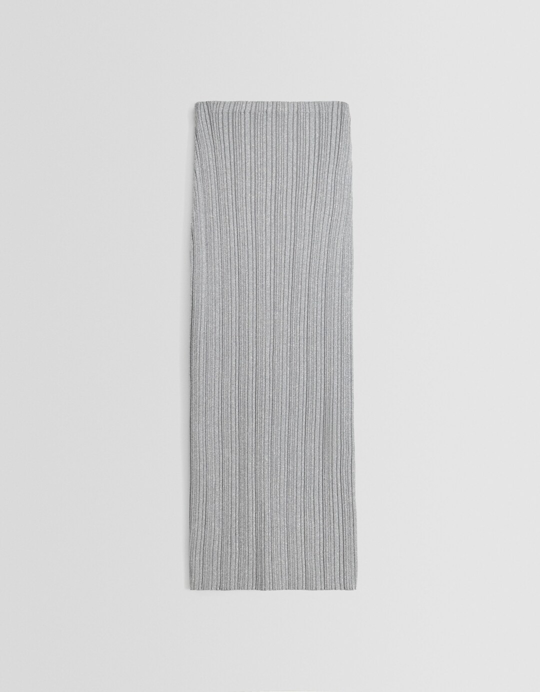 Ribbed shimmery knit midi skirt