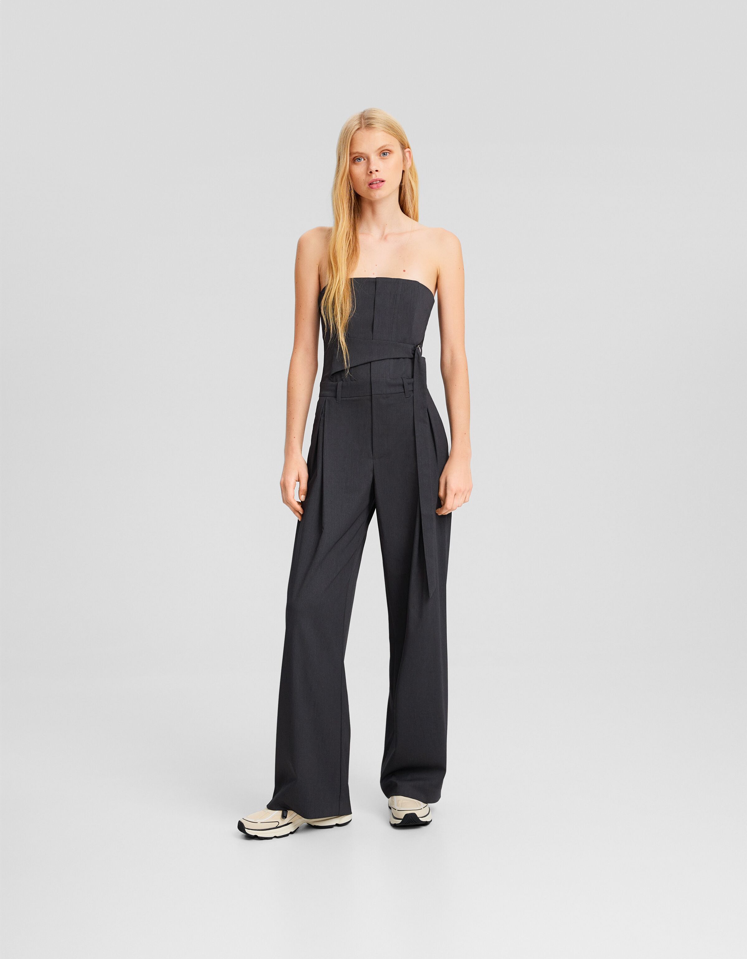 Mono largo tailoring Vestidos Mujer Bershka