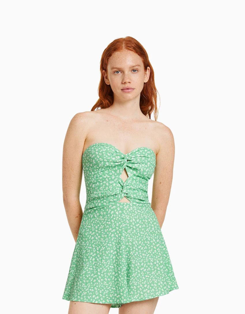Bandeau playsuit with knots - Dresses - BSK Teen