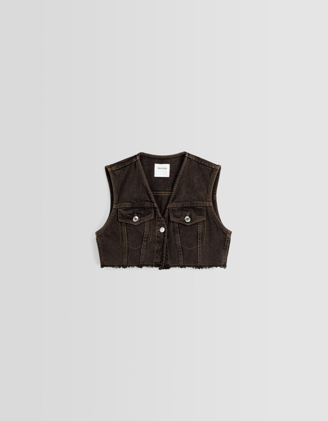 Cropped cotton waistcoat