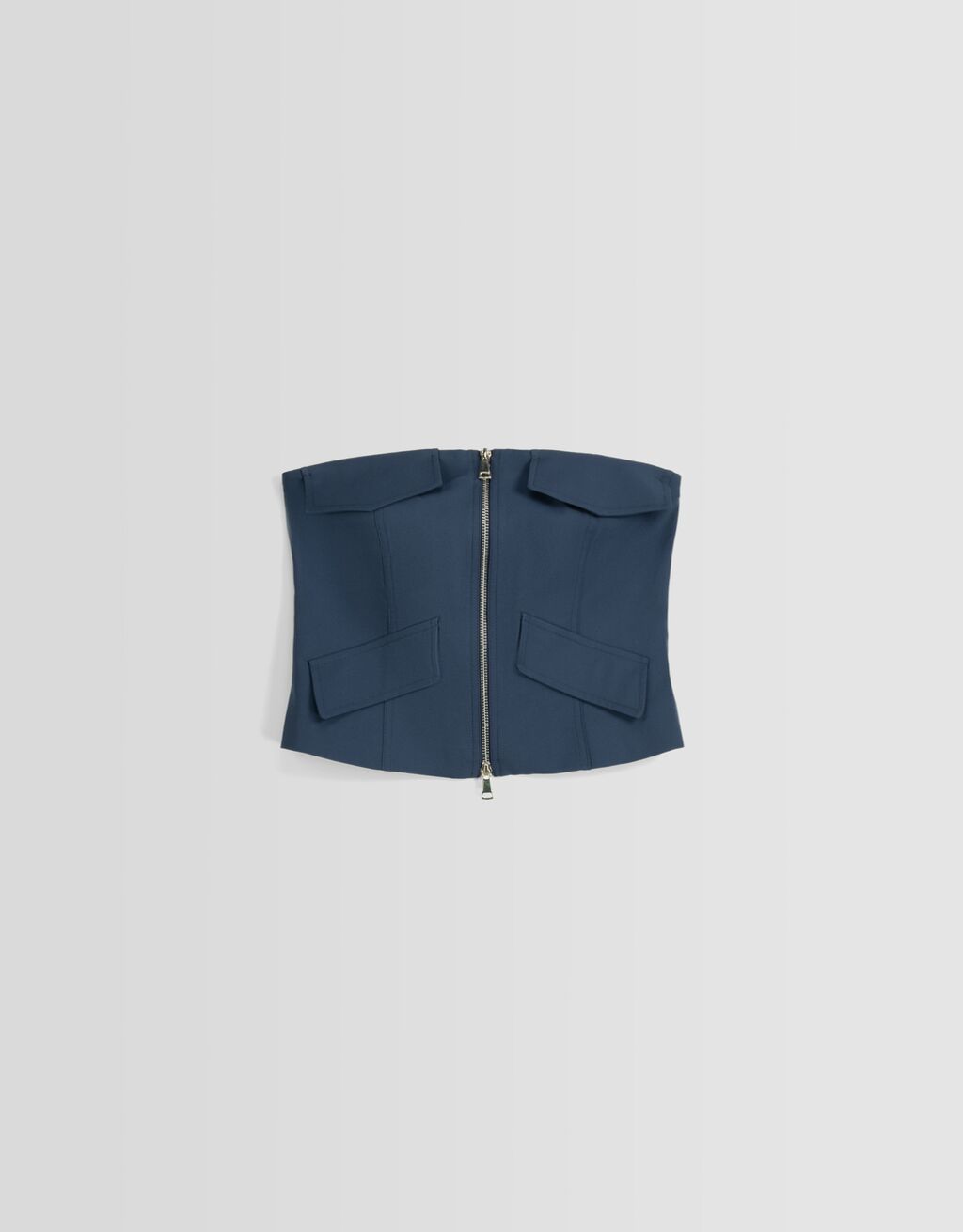 Bandeau waistcoat with zip-Blue-4