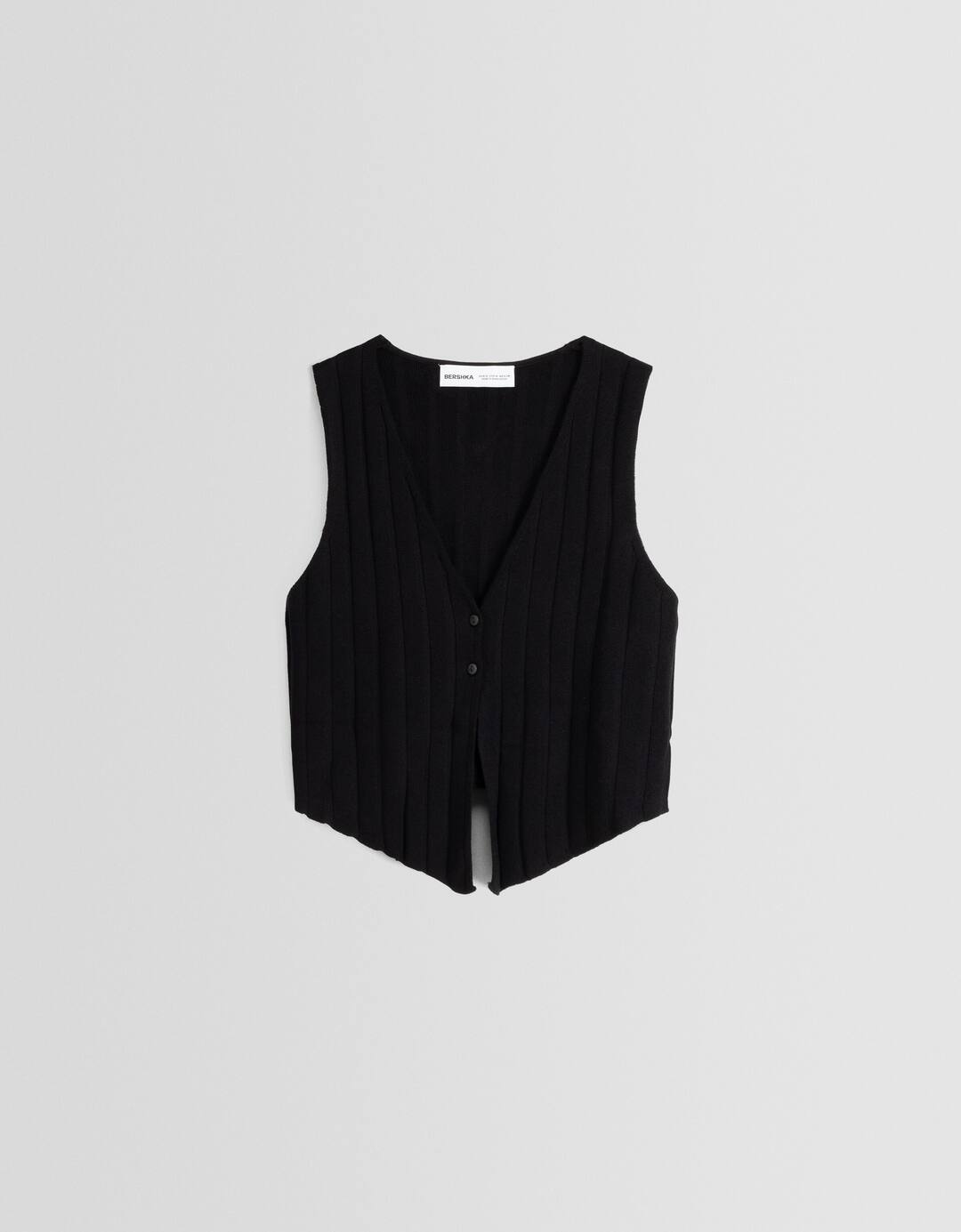 Ribbed knit waistcoat