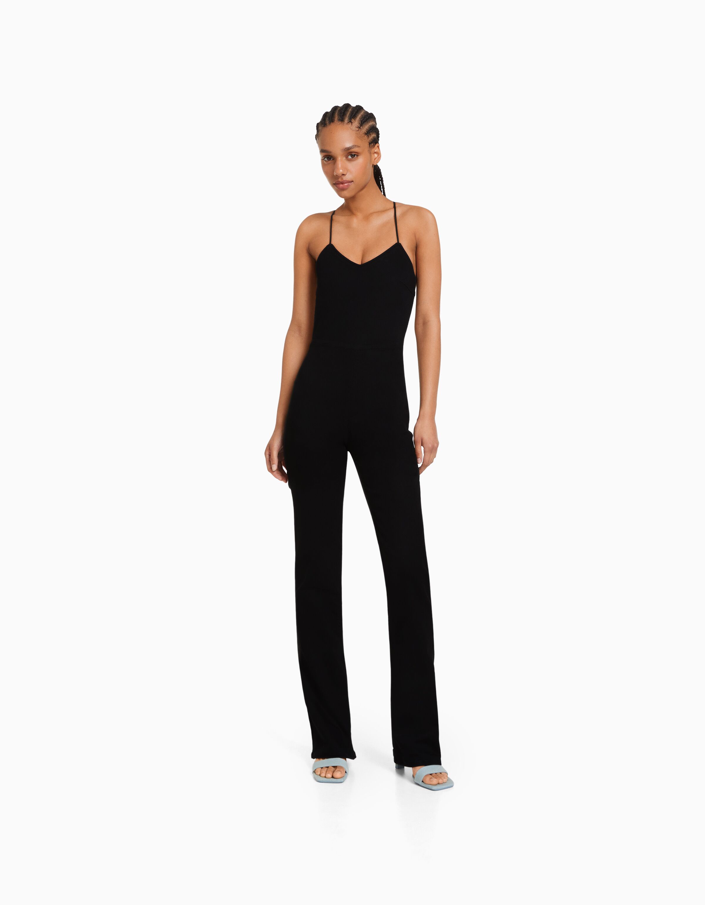 Black jumpsuit bershka outlet