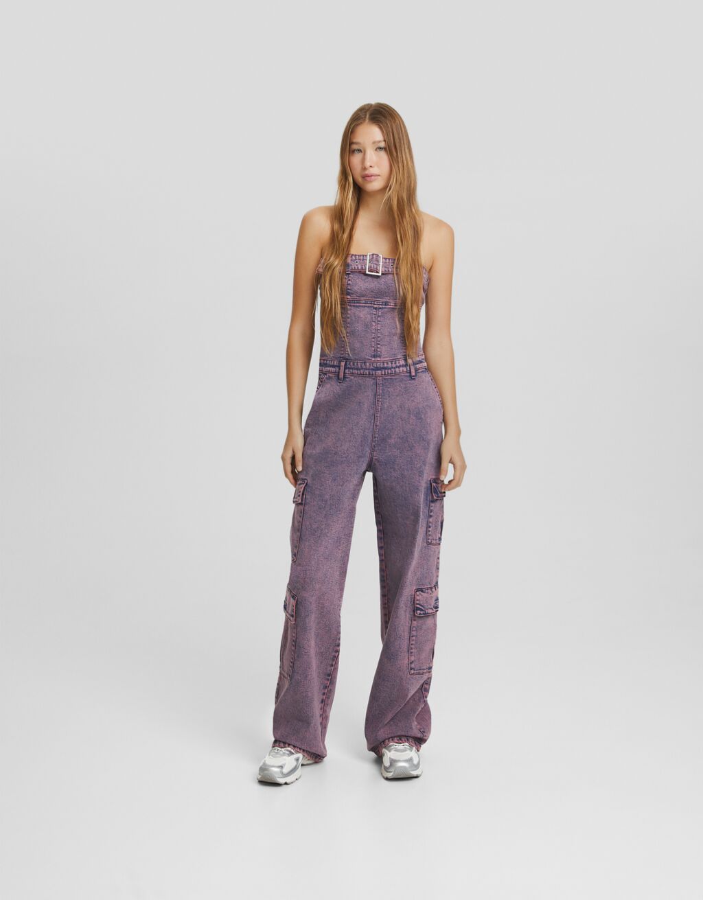 Denim top jumpsuit bershka
