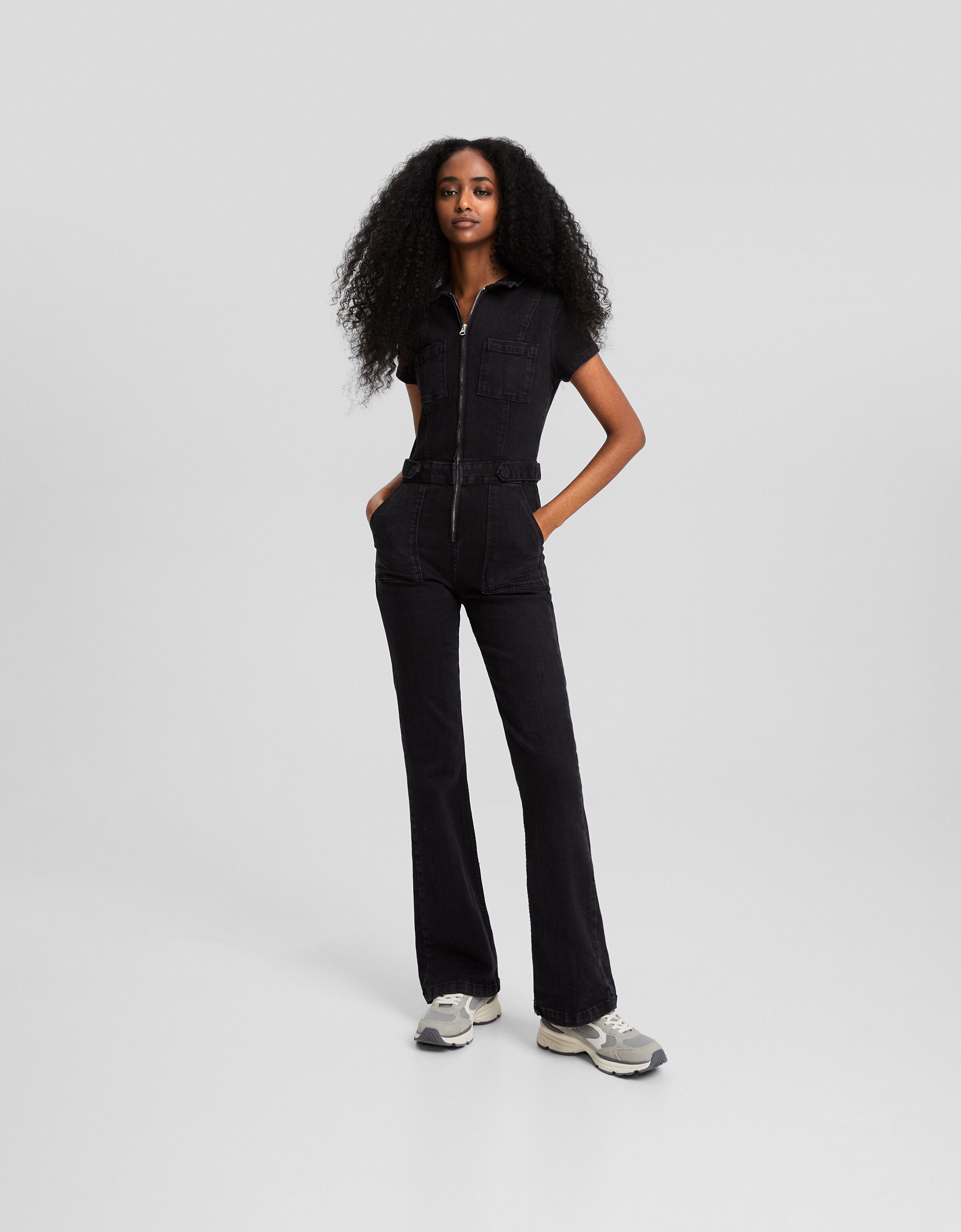 Black clearance jumpsuit bershka