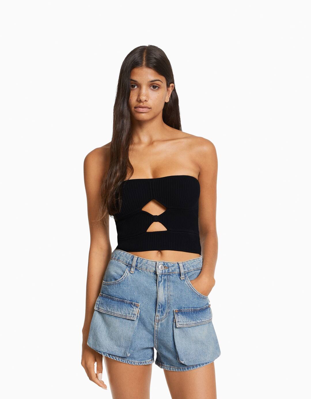 Cut-out knit top
