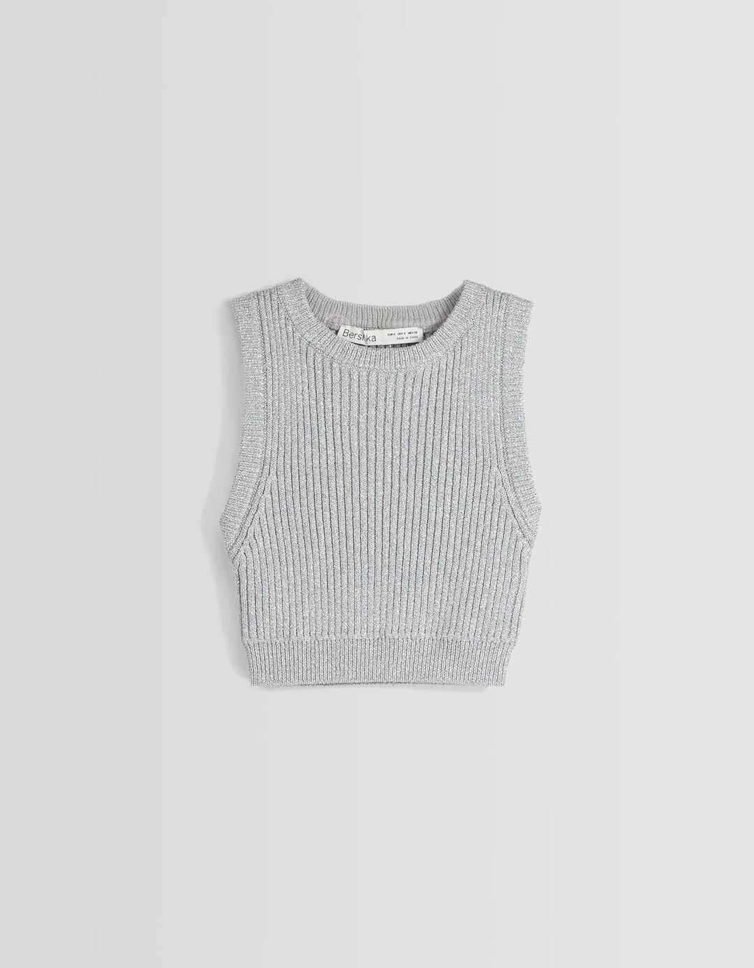 Sleeveless rhinestone knit top