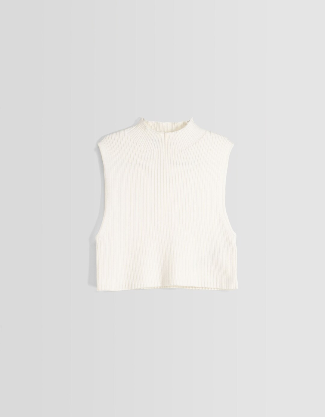 Sleeveless knit high neck top