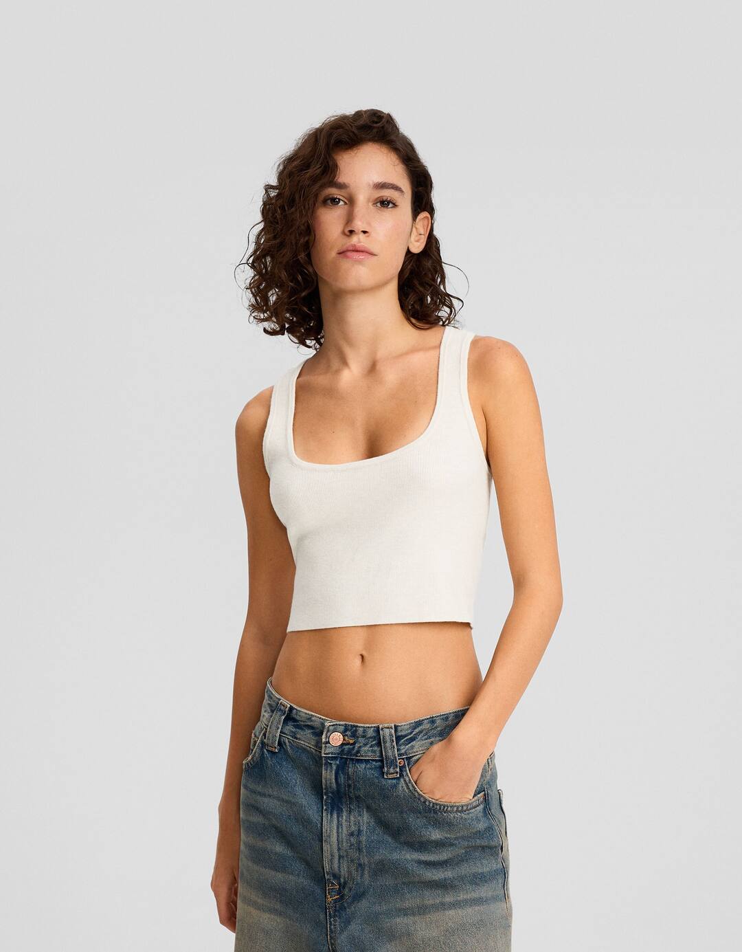 Strappy knit crop top