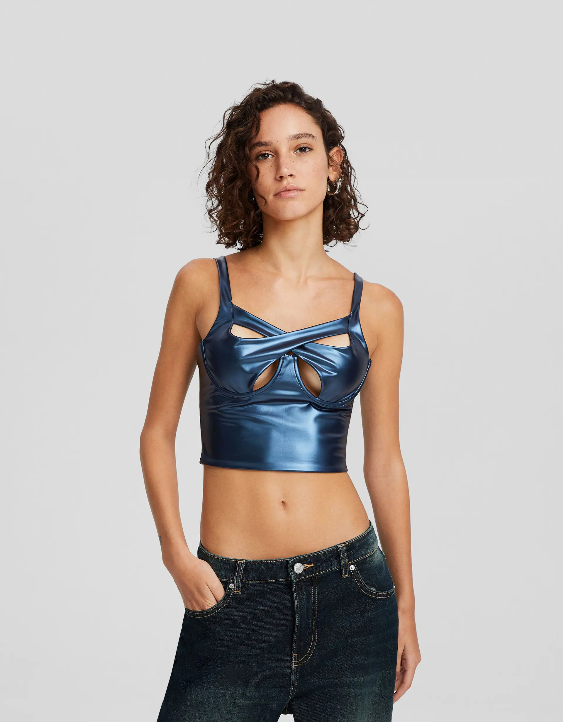 Sale: Faux Leather Crop Muscle