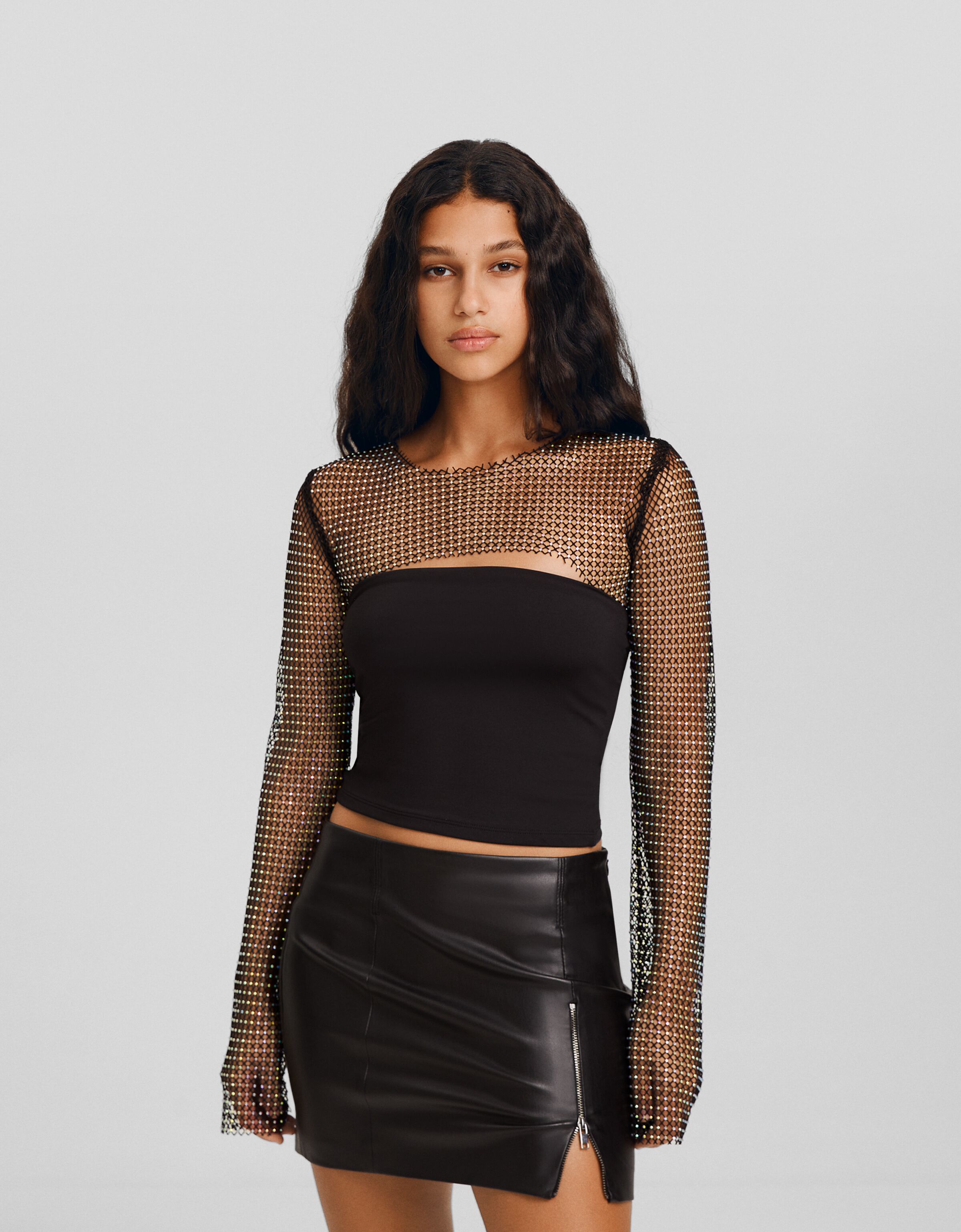 Camiseta transparente outlet bershka