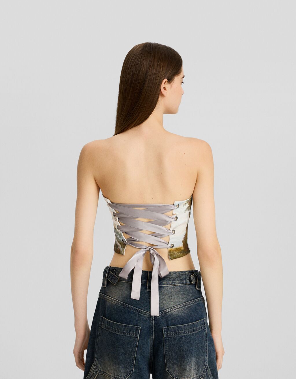 Printed corset top Women Bershka