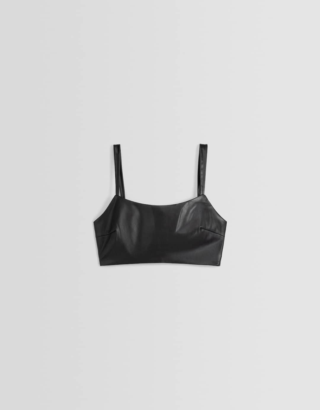 Top tirantes cropped efecto piel espalda cremallera