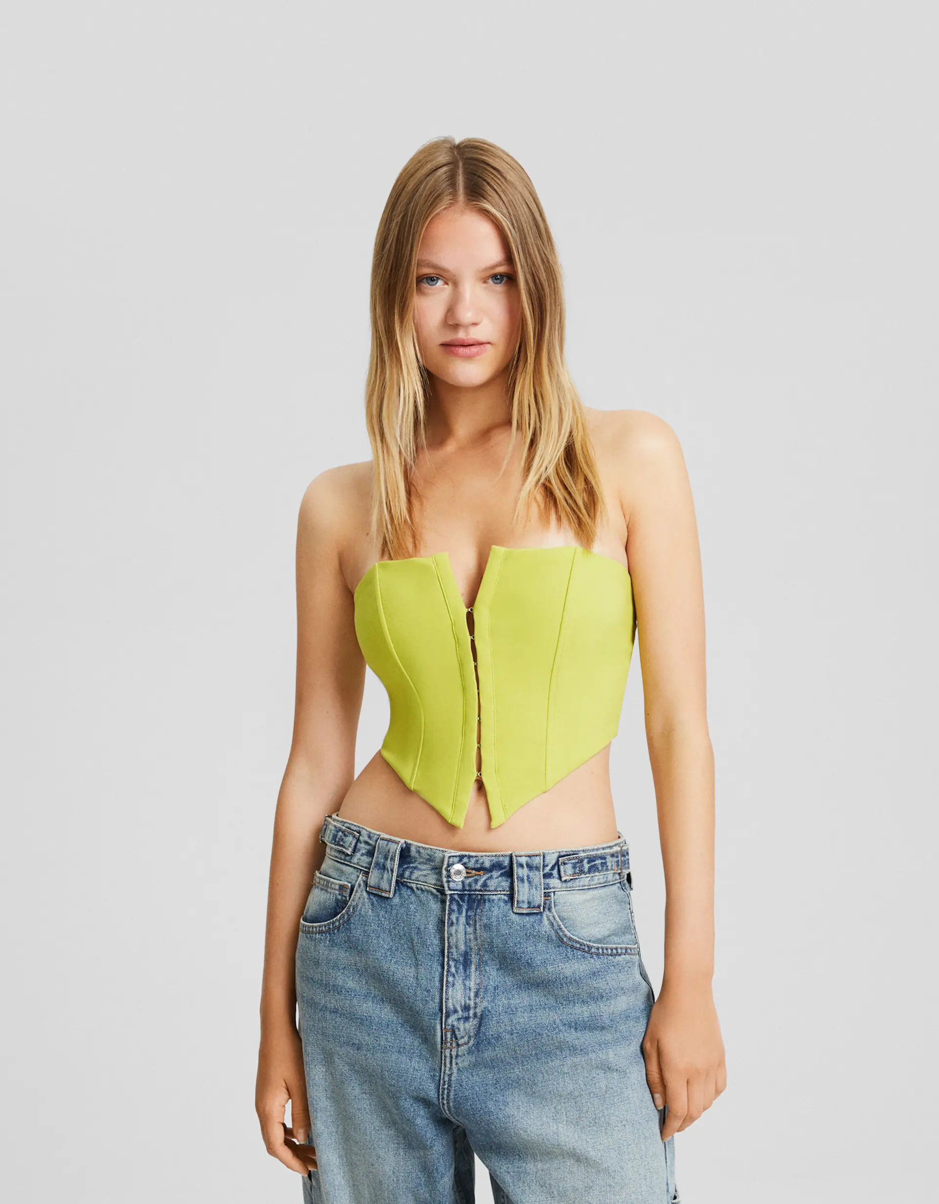 Forever21 Knotted Crop T-Shirt - Lime Green