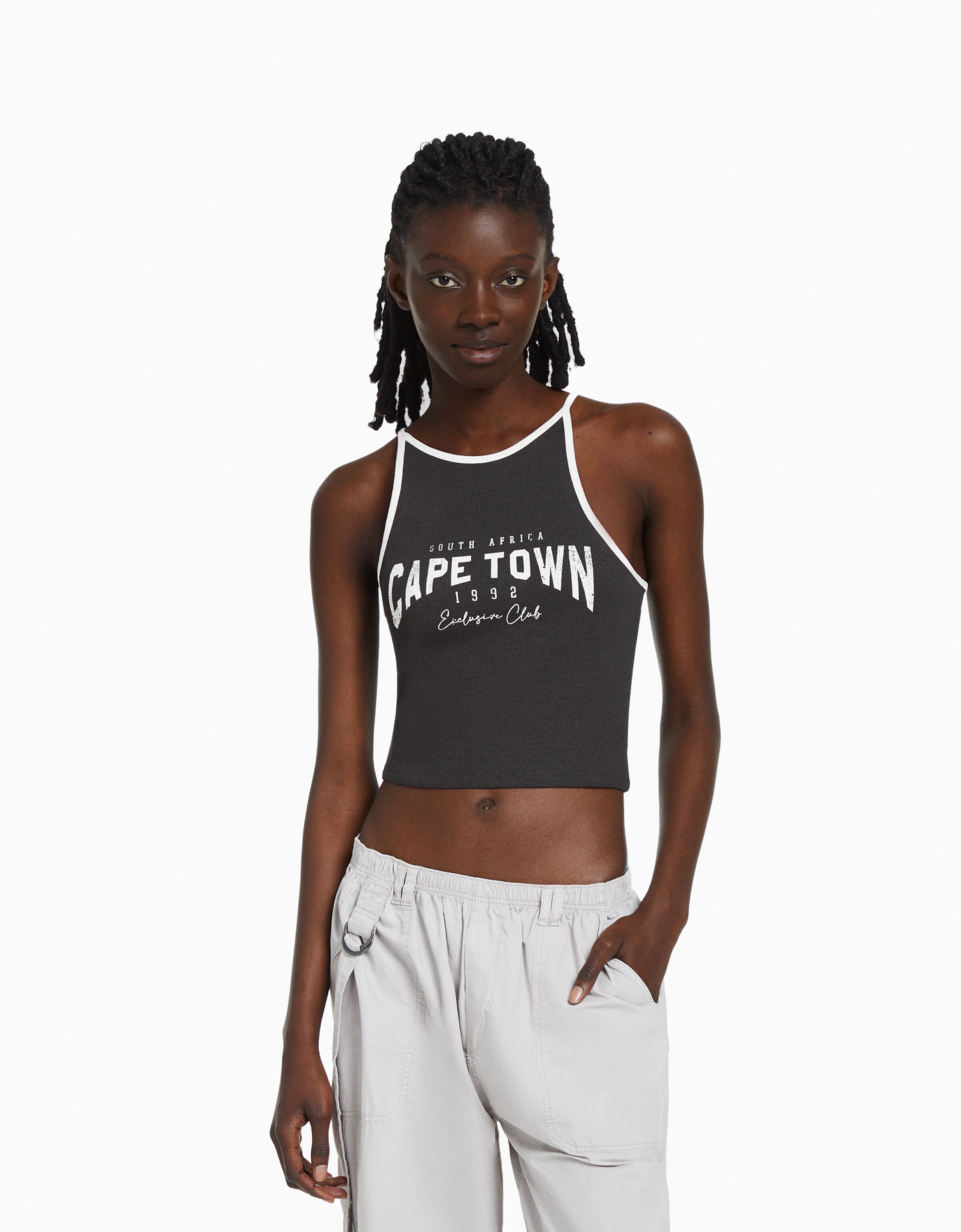 Camiseta tirantes estampada best sale