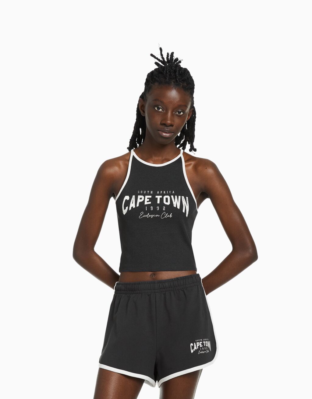 Ribbed printed strappy T-shirt - Promotion up to 40% off - BSK Teen