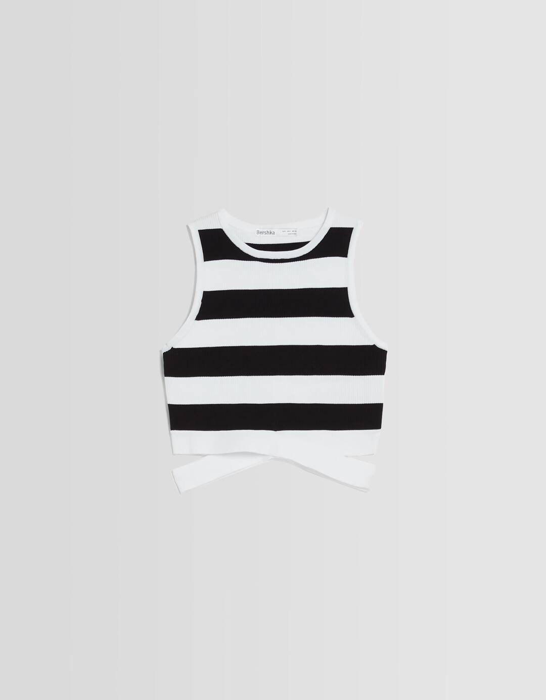 Knit top with crossover straps