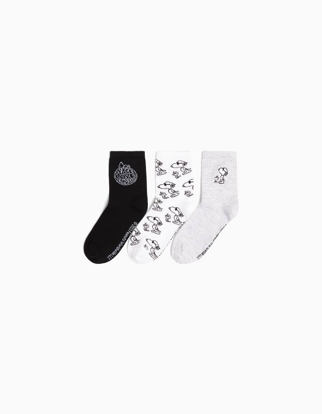 Pack of 3 pairs of embroidered Snoopy socks