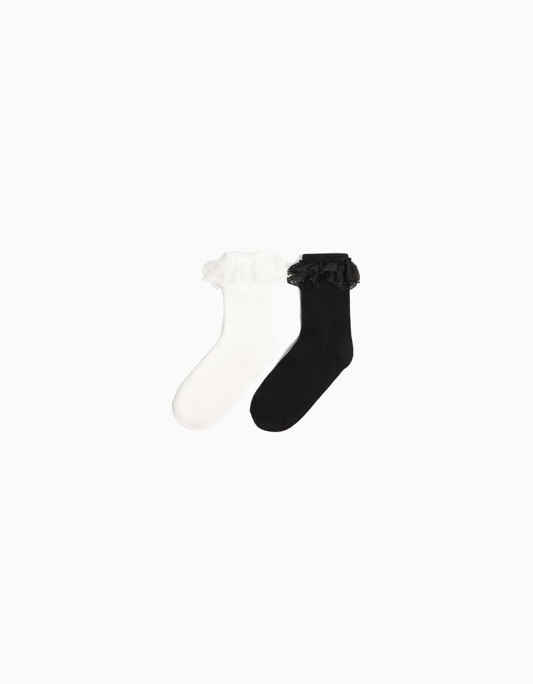 Pack of 2 socks with organza detail