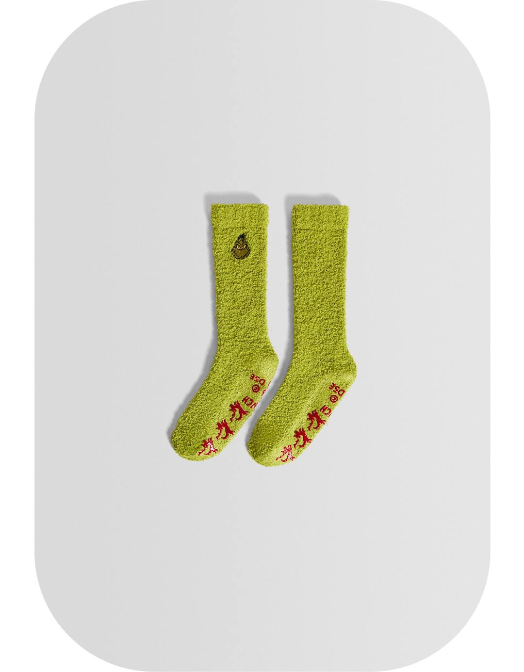 The Grinch non-slip socks with embroidery
