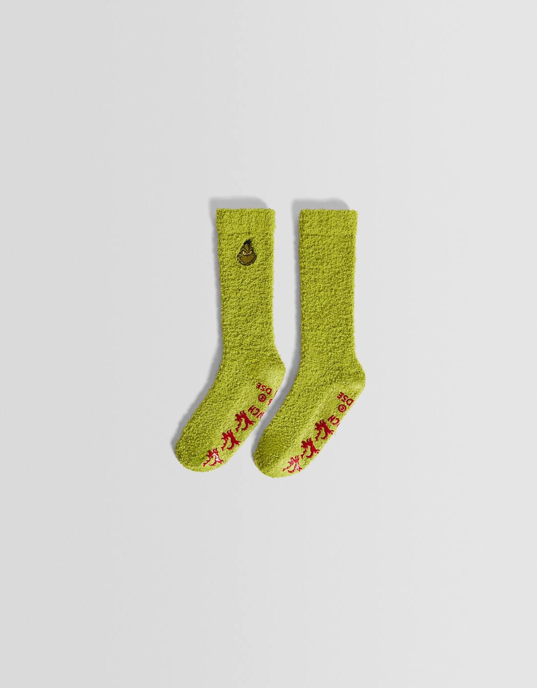 The Grinch non-slip socks with embroidery