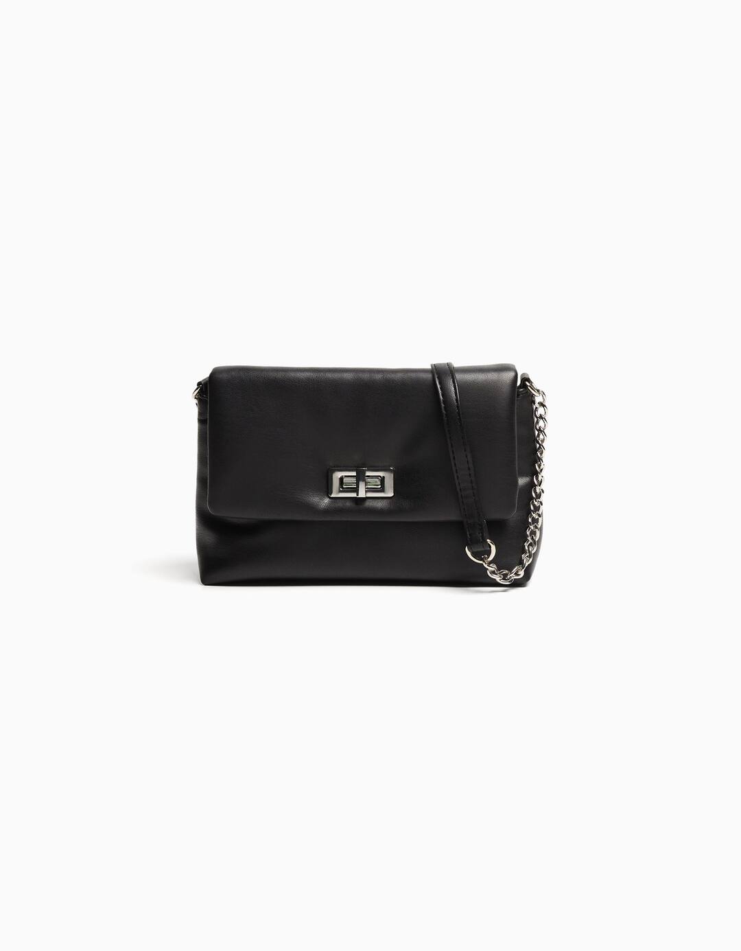 Crossbody bag with chain and clasp detail