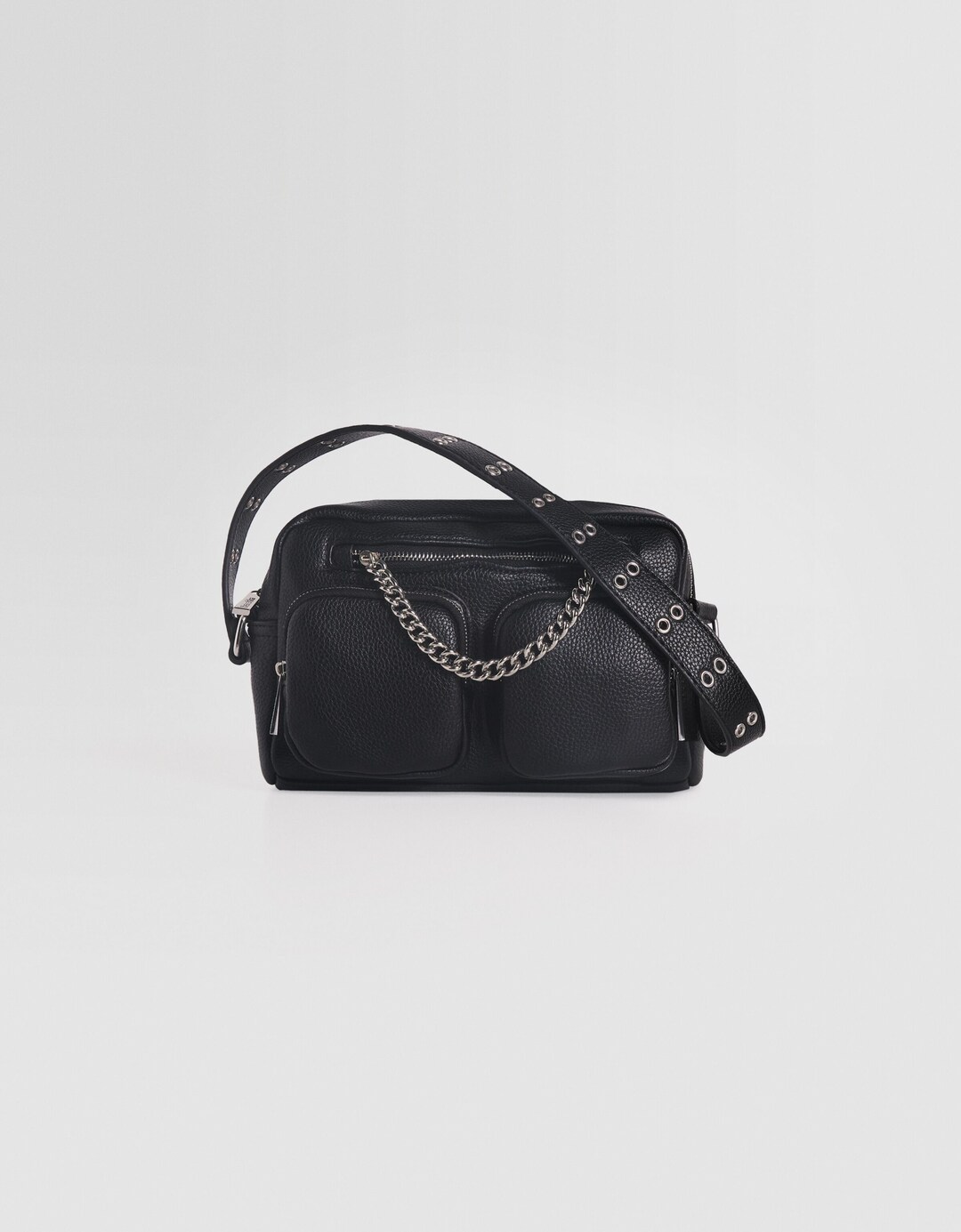 Multi-way crossbody bag with chain and pockets