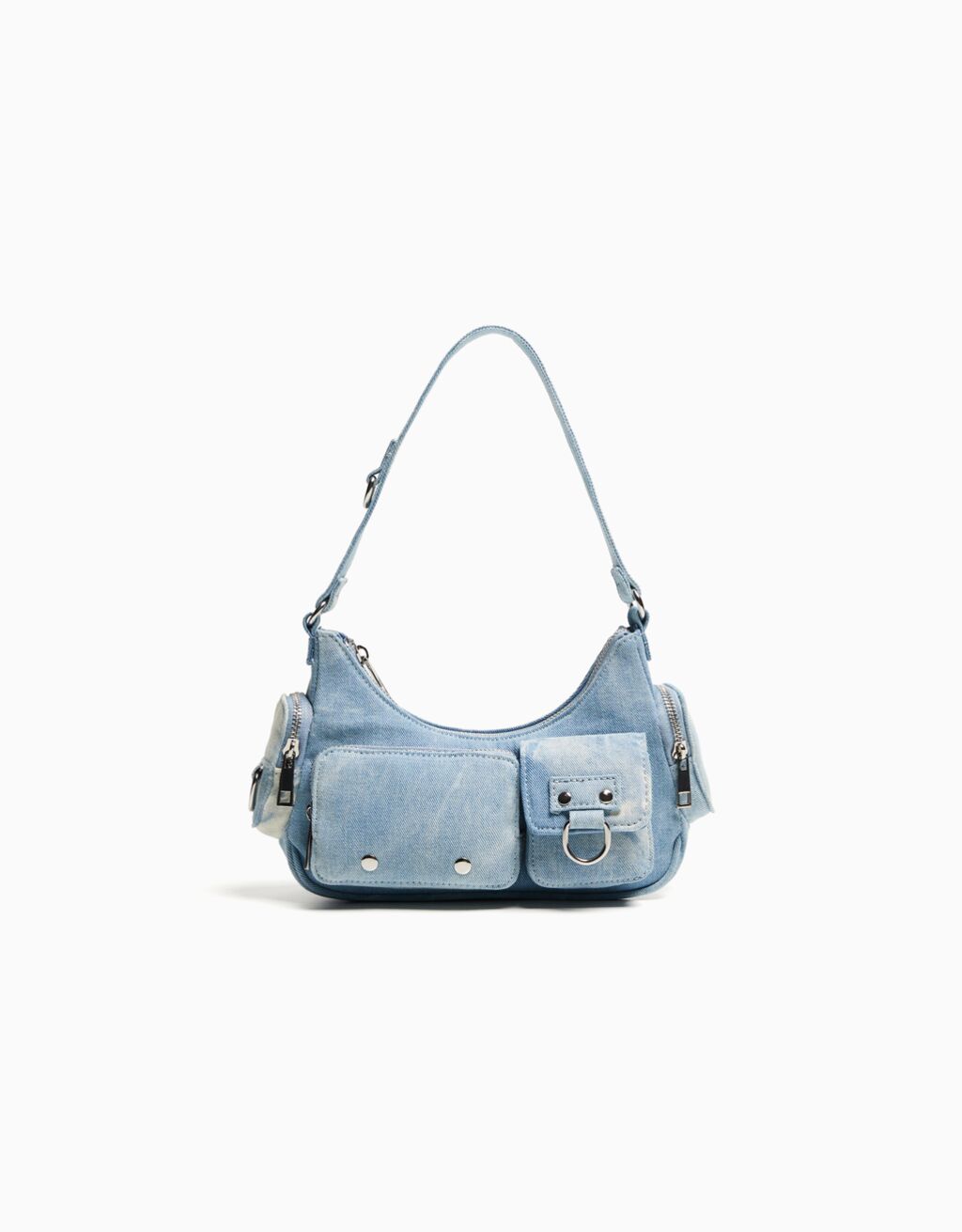 Denim multi-pocket shoulder bag - Women | Bershka