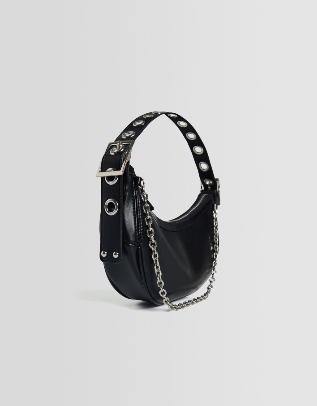 Chain shoulder bag with eyelets Women Bershka