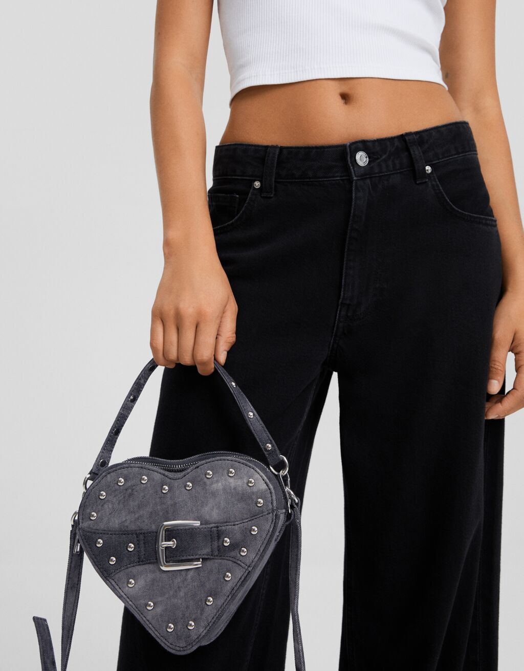 Heart denim crossbody bag Women Bershka