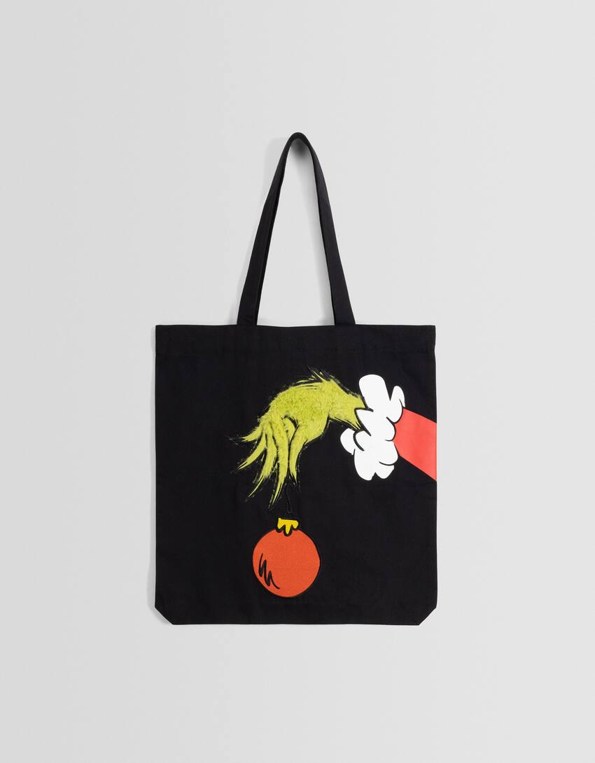 The Grinch print shopper bag-Black-3