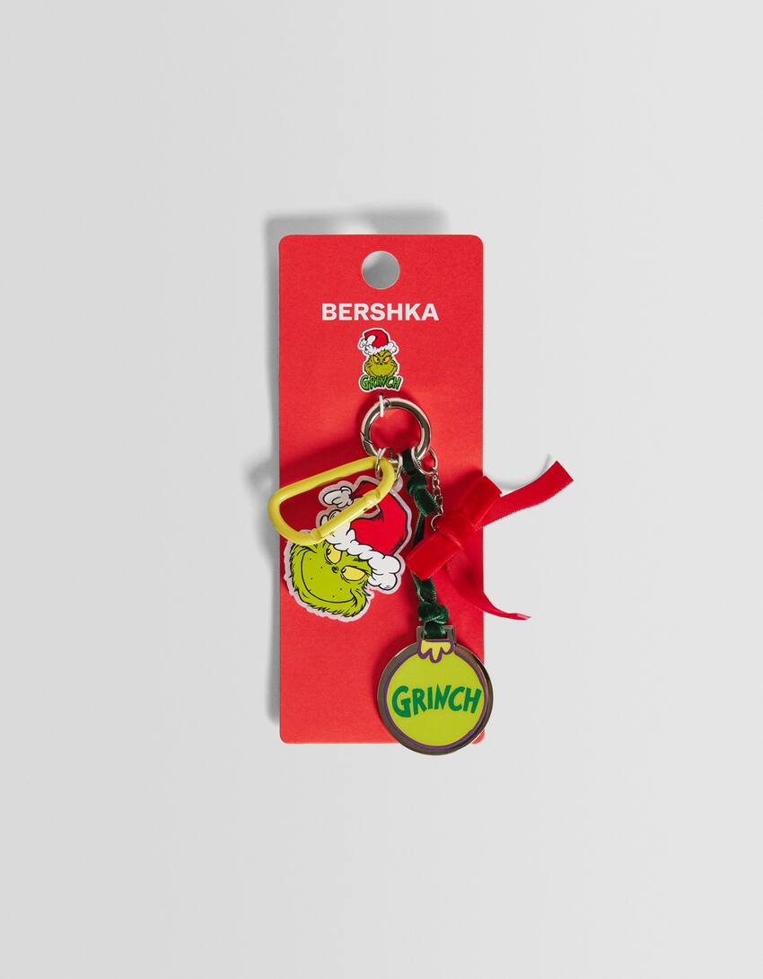 The Grinch key ring with beads and lobster clasp-Green-4