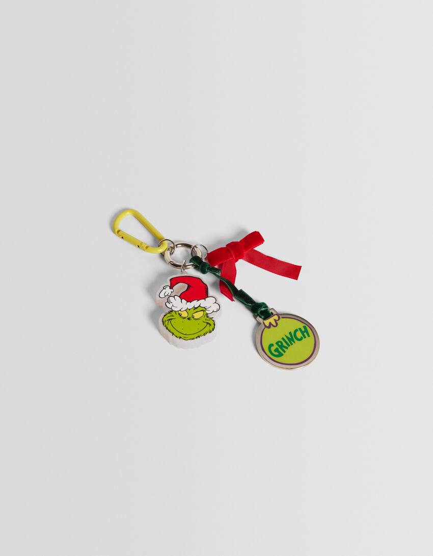 The Grinch key ring with beads and lobster clasp-Green-0