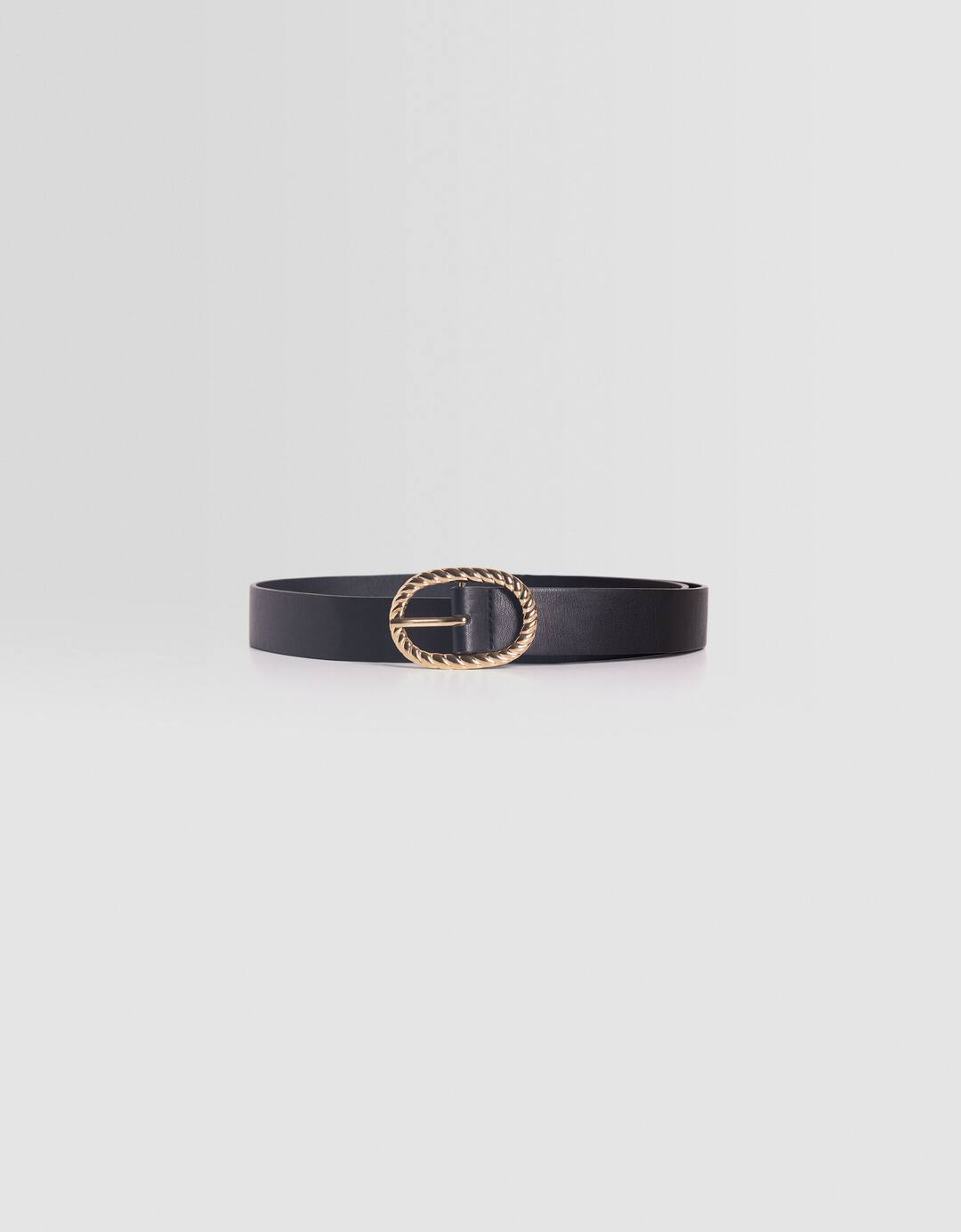 Faux leather belt with buckle detail