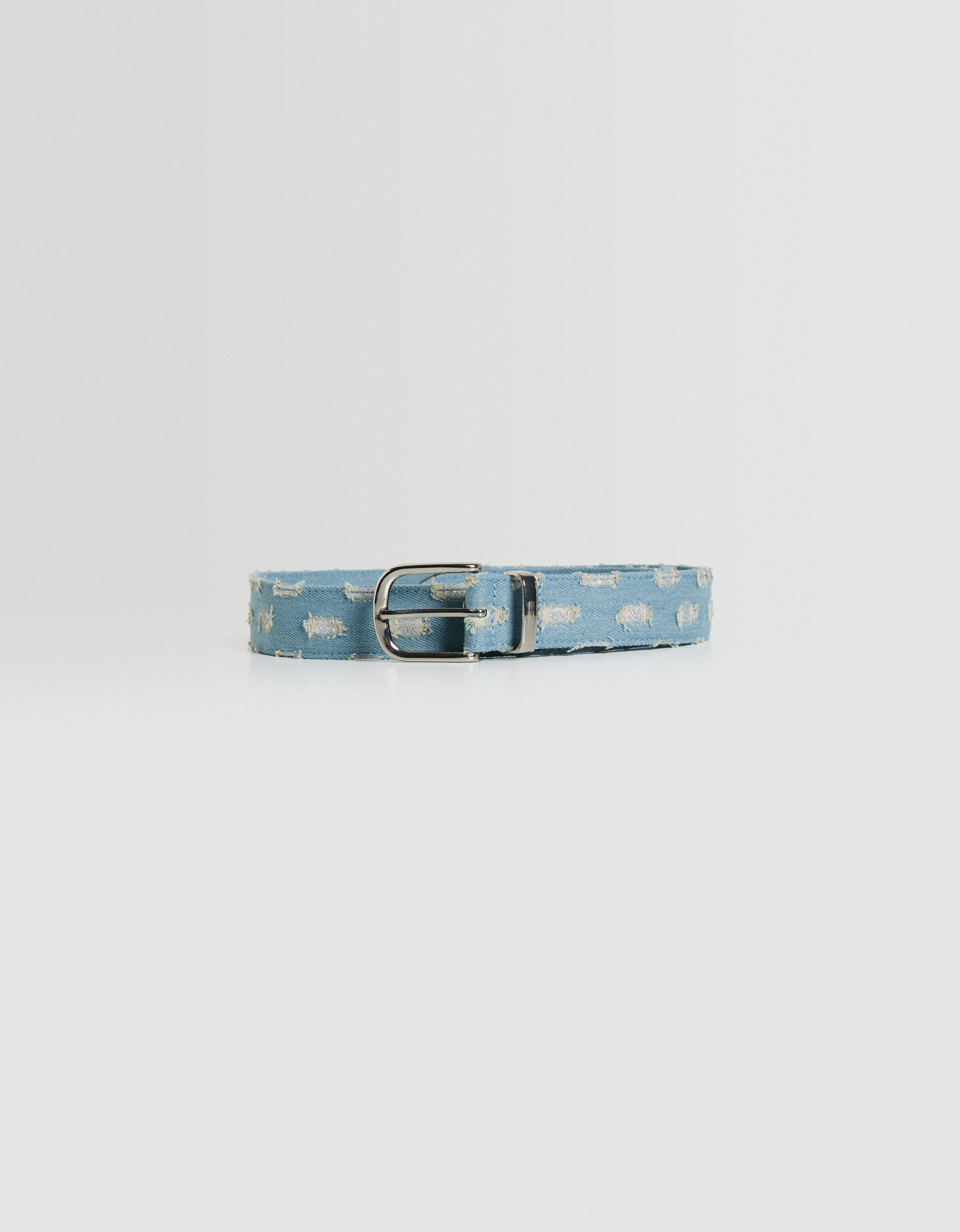 Ceinture denim d chir e Femme Bershka