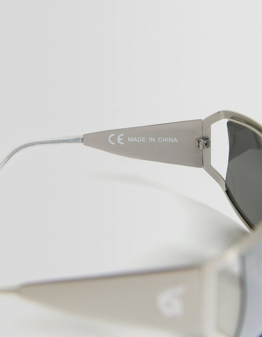 Polarised Generation Bershka sunglasses-Silver-5